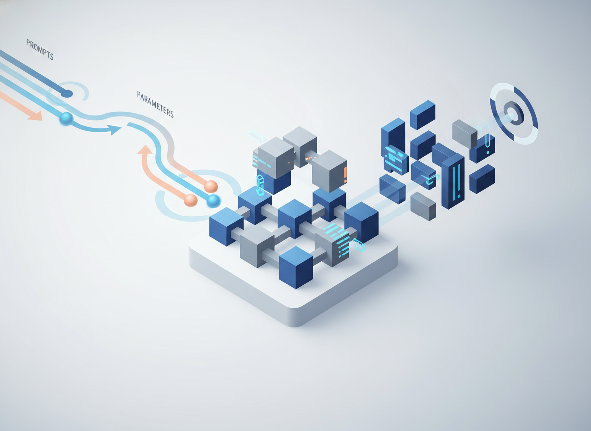 Schemat przedstawiający, jak generator promptów Gemini optymalizuje i tworzy kod programistyczny.